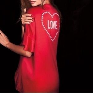 Victoria's Secret satin
 robe Kimono Red Love
